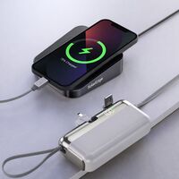 Baterie Externa, Flippy, Power Bank, Capsule, 10000 mAh, Design Compact, Incarcare Rapida, Compatibilitate Universala, 9 x 5 x 2,5 cm, Alb