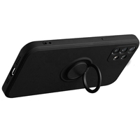 Husa protectie Vafy compatibila cu Samsung Galaxy A32 5G Liquid Silicone Ring cu suport rotativ Negru