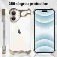 Husa Metalica Compatibila cu iPhone 16 Plus, Vafy, Protectie pentru Colturile Telefonului si Camera, Aliaj, Antisoc, Antizgariere, Auriu
