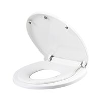 Capac de Toaleta cu Reductie 2 in 1, Flippy, pentru Copii si Adulti, Coborare Lenta si Silentioasa, Instalare Usoara, din PP5 , in Forma de O, Alb