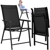 Scaun de gradina metalic, pliabil, 95x57x66cm, maxim 150kg, negru