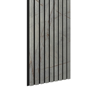 Riflaj MDF decorativ LDA PREMIUM de tip Panou Acustic, Marmura cu insertii aurii, 260x40 cm