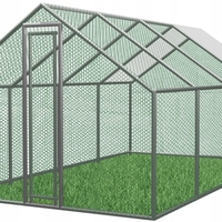 Cotet tarc pentru pasari, din otel galvanizat, cu plasa, 600x300x195cm