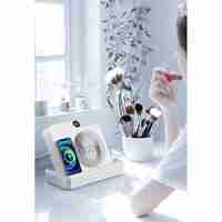 Ventilator 2in1, Flippy, Functie Incarcare Telefon Wireless, 100 Trepte de Viteza, 2400 mAh, 5V, 2A, 25 x 16.5 x 24 cm, Alb