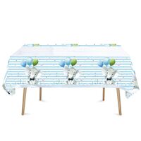 Fata de Masa, Flippy, din Plastic, Imprimeu Elefanti, 180 x 108 cm, Albastru