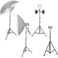 Trepied, Flippy, 210 cm, Metalic, Extensibil, 5 x 5 x 71 cm, Negru