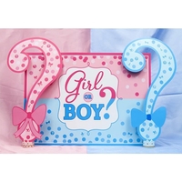 Banner pentru Petrecere, Vafy, Model Girl or Boy, Tematica Gender Reveal, 150 x 100 cm, Albastru Roz