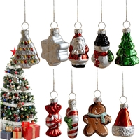 Set 9 Decoratiuni de Craciun, Flippy, pentru Brad, 5 cm, din Sticla, 22 x 12.5 x 4.2 cm, Multicolor