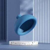 Dispozitiv Terapeutic Sputa, Vafy, Cupa pentru Terapie Toracica, Dispozitiv de Eructare, pentru Adulti si Copii, 10 x 6.5 cm, din Silicon, Albastru