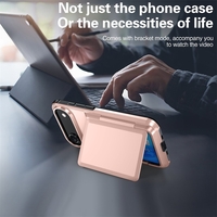 Husa de Protectie compatibila Apple iPhone 17 Air, Vafy, Compartiment pentru Carduri, Anti-alunecare, Protectie PC, Rezistenta la Zgirieturi, Rose Gold