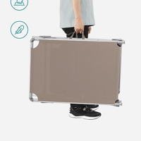 SONGMICS Sezlong pliabil, cu parasolar, spatar reglabil in 5 pozitii, maxim 150kg, 193x55x31cm, taupe