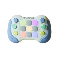 Jucarie Interactiva Flippy, Tip Consola Pop It, 6 butoane functionale, 5 Moduri de Joc, 600 Niveluri, + 3 ani, Albastru/Gri