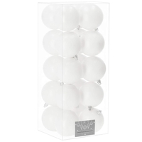 Set globuri de Craciun, 20 bucati, 8cm, alb mat