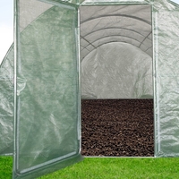 Sera de gradina, tip tunel cu cadru metalic, 300x200cm, verde, 6mp, usa cu cadru