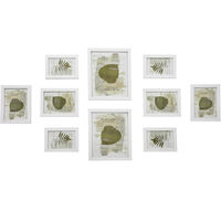 SONGMICS set rame foto 10 buc, 28x24 / 21x16 / 18x13 cm, alb, montaj perete sau birou, MDF si plastic