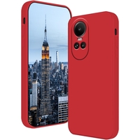 Husa de Protectie, Vafy, pentru Oppo Reno 10 5G, Liquid Silicone, cu Microfibra pe Interior, Protectie Antisoc, Compatibil Incarcare Wireless, Rosu