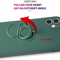 Husa protectie Vafy compatibila cu Samsung A20E Liquid Silicone Ring cu suport rotativ Verde