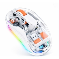 Mouse Wireless, Vafy, Dual Bluetooth, 2.4 GHz, Multi Device, USB-C, 4 Niveluri DPI 800-2400, Reincarcabil, Iluminare LED, Compatibil MacBook/iPad/Laptop 10 x 6 cm, Alb