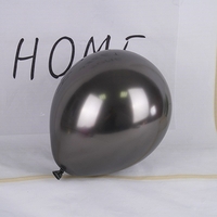 Set 12 Baloane, Flippy, din Latex Chrome, 25 cm, Negru