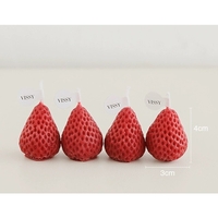 Set 6 Lumanari Parfumate, Flippy, Model Capsunici, Ardere 30 min, 78g, 6.3 x 9.3 x 3.8 cm, Rosu