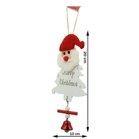 Ornament de brad mos craciun, Flippy, alb, lemn, 20 cm