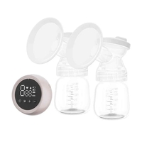 Pompa de San Electrica 2 in 1, Flippy, cu 2 Biberoane, Capacitate 180 ml, Incarcare USB Tip C, 1200 mAh, 2 Moduri, 9 Viteze, Roz Transparent