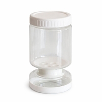 Borcan de Muraturi, Vafy, Borcan cu Separator Divizat de 34oz pentru Lichide, Ermetic, Termorezistent, Tip Clepsidra, 800 ml, 21 x 11 x 11 cm, Alb