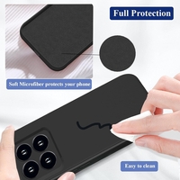 Husa de Protectie, Vafy, pentru Xiaomi 14, Liquid Silicone, cu Microfibra pe Interior, Protectie Antisoc, Compatibil Incarcare Wireless, Negru