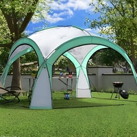 Pavilion gradina 350x350x230 cm, structura fibra de sticla, acoperis poliester impermeabil, verde cu alb