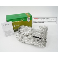 Sectiune Instalatie de Craciun Vafy, Tip Plasa, 320 LED-uri, 3 m x 3 m, 8 jocuri de lumini, Interconectabila, Fir transparent, Alb rece