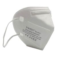 Set 12 bucati Masca de protectie faciala, Flippy®️, de unica folosinta, FFP2 CE 2163, 5 straturi, nesterila, ambalaj individual, Alb