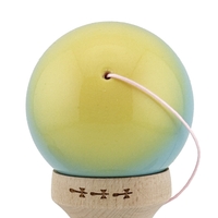 Kendama X Originala, Profesionala, Flippy, Big Cups V2, Super Sticky Cupe Mari, Rulment Metalic cu Ata 55 cm, Galben/Albastru deschis/Verde
