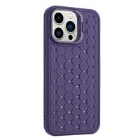 Husa de Protectie TPU, Vafy, pentru Apple iPhone 14, 3D Cube, cu Inel, Protectie Camera, Antisoc, Antizgariere, Antialunecare, Acoperire Completa, Mov