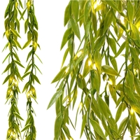 Ghirlanda luminoasa tip perdea de frunze artificiale, 285x105cm, 200 LED-uri, alb cald