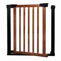 Poarta de siguranta Safety Gate pentru scari, ajustabila 90-96 cm, din otel si lemn, negru maro