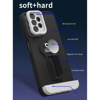 Husa Armor Design cu Stand pentru Apple iPhone 7/8G/SE2, Negru/Alb, Suport Auto Magnetic, Wireless Charge, Protectie Antisoc, Vafy