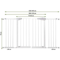 Poarta de siguranta Safety Gate pentru scari, ajustabila 132-141 cm, din otel, alba