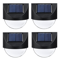Aplica Solara LED pentru Gradina, Flippy, Set 4 Bucati, ABS/Policarbonat, Rezistent la Apa IP65, 1 LED, pentru gradina, casa, balcon, terasa, 1.2V, 600mah, 8.8 x 8.5 cm, Lumina Alb Rece, Negru