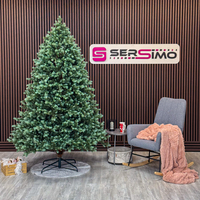 Brad artificial Sersimo, Hollandia, verde cu varfuri argintii, integral 3D, 210 cm