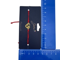 Martisor Bratara Primavara, Textil si Inox, Jolie, Snur Rosu, Model Inima Love, Auriu