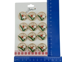 Set 12 Brose Martisor Primavara, Jolie, Model Ghiocel cu Buburuza in Cerc
