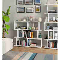 Etajera modulara cu 6 rafturi pentru depozitare, PAL laminat 16 mm, 120x28x108 cm, alb