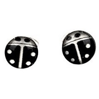 Cercei Din Argint 925, Jolie Silver, Model Buburuză, Placaj Cu Rodiu, 0.38g