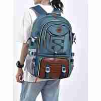 Rucsac Multifunctional pentru Calatorie, Flippy, pentru Alpinism, Voiaj, Drumetii, din Panza Oxford, 34x16x52 cm, Albastru Marin