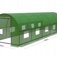 Sera de gradina, tip tunel cu cadru metalic, 300x800cm, verde, 24mp