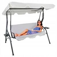 Leagan balansoar gradina Sersimo Cosenza, 3 locuri, 220kg, gri deschis