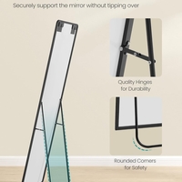 SONGMICS Oglinda de podea tip dressing, rama din aluminiu, sticla securizata, 150x40 cm, negru