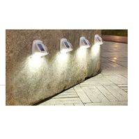 Lampa Solara LED pentru Gradina, Flippy, Set 2 Bucati, Tip Aplica pe Perete, 8.5 x 9 cm, 2V, ABS, 600mAh, Rezistent la apa, 8 LED-uri Alb Rece, Alb
