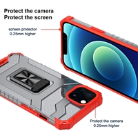Husa de protectie Vafy compatibila cu Apple iPhone 13 Acrylic Armor cu suport Rosu