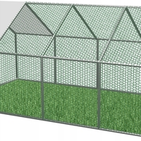 Cotet tarc pentru pasari, din otel galvanizat, cu plasa, 600x300x195cm